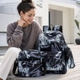 thumbnail image 4 of Trendy Graffiti Print Backpack 3-Piece Set, Water Resistant School Backpack with Small Shoulder Bag and Pencil Pouch, Casual Daypack for Teens Boys Girls Outdoor Travel, 4 of 6
