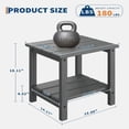 thumbnail image 3 of EastVita Outdoor Side Table 18 X 15 Inch Hdpe 2-Tier Patio Side Tables For Outside For Patio Pool Deck Indoor Backyard Gray, 3 of 6