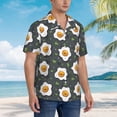 thumbnail image 2 of KLL Men's Hawaiian Shirt Short Sleeve Button Down Beach Shirts-Cute Poached Eggs, 2 of 5