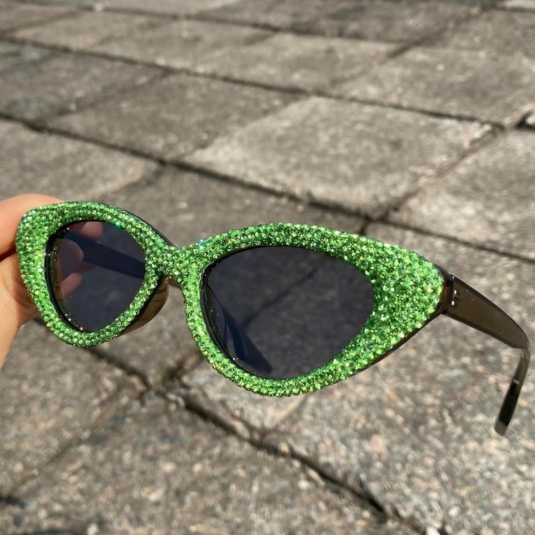 Rhinestone Sunglasses for Women Bling Jeweled Retro Cat Eye  display picture 1