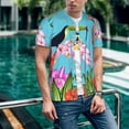thumbnail image 6 of Vsdgher Tropical Jungle Flamingo Mens T-Shirts Baseball Vintage Fashionable Lightweight Casual Crew Neck Slim Fit with Long Sleeves-3X-Large, 6 of 7
