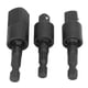 thumbnail image 3 of M Buder Juego de 3 Piezas de Adaptadores de Dado para Taladro Eléctrico Vástago Hexagonal a Cabeza Cuadrada de 1/4, 3/8 y 1/2 Pulgadas Acero CR-V Accesorio Negro, 3 of 9