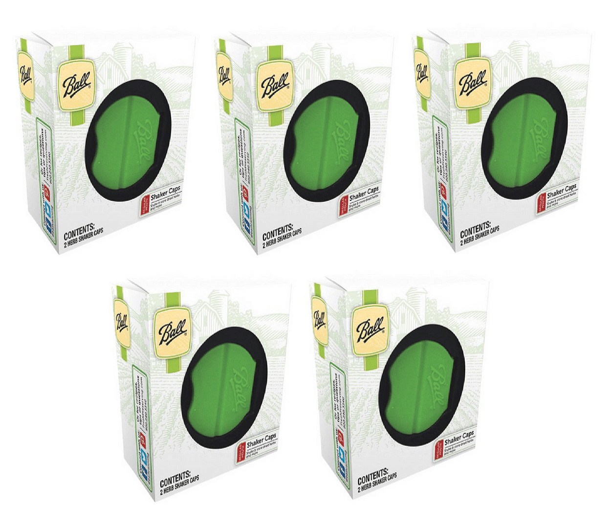 Ball Herb Shaker with Lids, 10 Count (5 Pack)