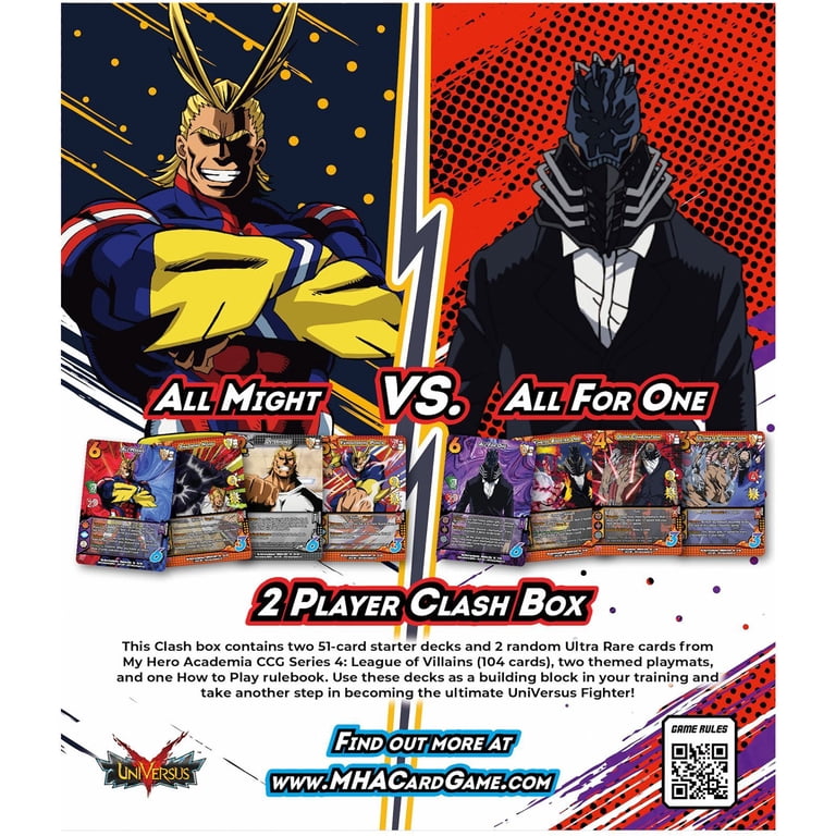 My Hero Academia Collectible Card Game Series 4: All Might Vs All For One  2-Player Clash Deck - League of Villains, Trading Card Game, MHA, Ages 14+,  ...