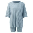 thumbnail image 4 of WAYUTE Short Sets Women 2 Piece Outfits Oversized Short Sleeve Casual Solid Color Summer Shorts and Tops Travel Vacation Matching Clothing, 4 of 5