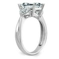 thumbnail image 6 of 14K White Gold Ring Band Moissanite Octagon Emerald Trillion, Size 8, 6 of 6