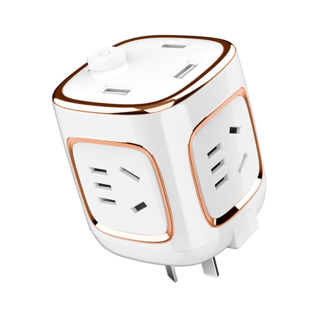 Convertidor de corriente multifuncional, cargador de múltiples puertos, adaptador de enchufe para viajes domésticos, 220V