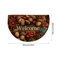 thumbnail image 3 of HomeKingdee Half Round Door Mat Soft Non Slip Semi Circle Bath Rug with TPR Backing,Thanksgiving Fall Sunflower Pumpkin On Plaid Welcome Doormat Entryway Rugs, 3 of 6