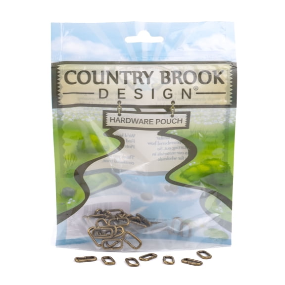 Country Brook Design® 1/2 Inch Antique Brass Lite Welded Rectangle Rings, 50 Pack