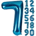 thumbnail image 1 of 40 Inch Blue Numbers 0-9 Birthday Party Decorations Helium Foil Mylar Number Balloon Digital 7, 1 of 4