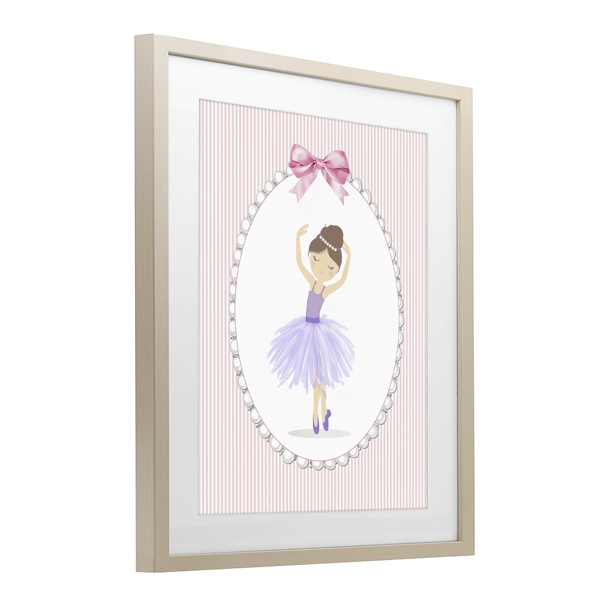 Stupell Industries Graceful Dance on Stripes Birch Framed Print Under Glass, design by Christine Simpson Art