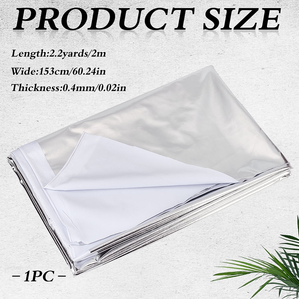 Silver Metallic Stretch Fabric 2.2 Yards x 59 Inch Metallic Foil Spandex Material Shiny Iridescent Stage Performance Fabric