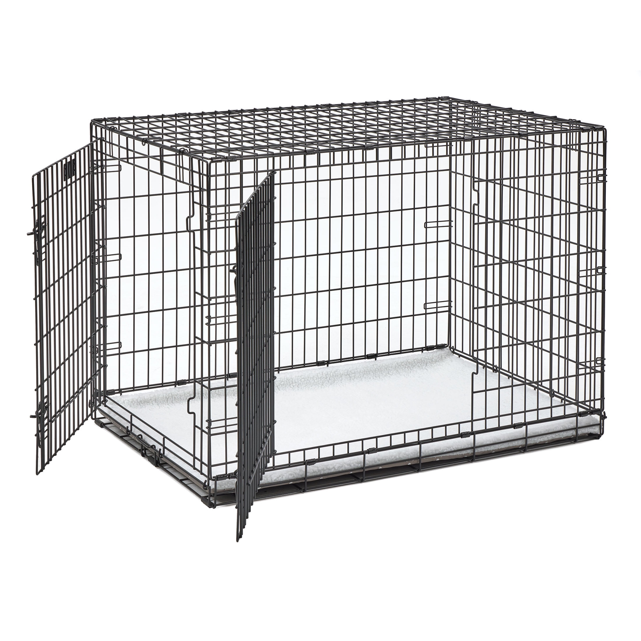 MidWest Homes for Pets QuietTime Reversible Dog Crate Pan Cover, 42 inch, Fleece, Mushroom Diamond