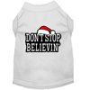Christmas Screenprinted Dog Shirt, "Don't Stop Believin"