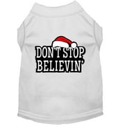 Christmas Screenprinted Dog Shirt, "Don't Stop Believin"