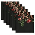 thumbnail image 2 of JSTEL Red Rose Flower Cloth Napkins Set of 4, 20x20 Inch Washable and Reusable Napkin for Decoupage Dinner Party Everyday Use, 2 of 6