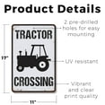 thumbnail image 2 of Vintage Style Tractor Crossing Farm 11 Inch x 17 Inch Novelty Plastic Sign Slow Roll Green Steel Durable Weatherproof Perfect for Barn Roads Fields Driveways Fun Gift for Farmers, 2 of 6