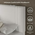 thumbnail image 6 of Virans Full Size Bed Frame,Velvet Platform Bed Frame with Upholstered Headboard,Sturdy Solid Wood Slats Support,Noise Free,No Box Spring, Easy to Assemble - White, 6 of 8