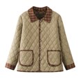 thumbnail image 1 of RXMEKW Winter Coats Women, Lightweight Patchwork Warm Coat with Fleece Lining, 1 of 9