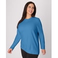 thumbnail image 3 of Hanes Just My Size EcoSmart Women's Fleece Sweatshirt, V-Notch (Plus ) Denim Blue 3X, 3 of 5