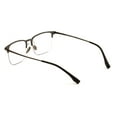 thumbnail image 4 of Men Aluminum Optical Frame Wide Fitment Rectangular Reading Glasses with Titanium Temple Half Rimless 145MM Ti03 +2.75, 4 of 5