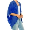 thumbnail image 5 of MOA Collection Women's Loose Fit 3/4 Sleeves Kimono Style Cover Up Solid Cardigan, 5 of 6