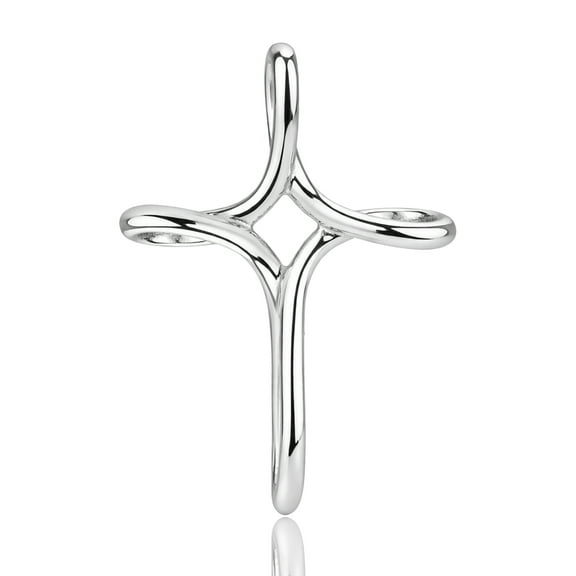 Shiny Cross Infinity Loop .925 Silver Slide Pendant