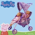 thumbnail image 2 of Peppa Pig: Doll Twin Stroller - Purple, Pink, Flowers - Seats 2 Dolls Up To 18", Foldable Design, Retractable Canopy, Adjustable Seats, Kid Toy Age 3+, 2 of 5