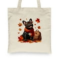 thumbnail image 2 of Welcome Fall French Bulldog Enjoys School Time Autumn Fall Leaves Canvas Tote Bag Dog Lover Gifts Reusable Shopping Grocery Bag - 02013, 2 of 5