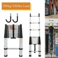 thumbnail image 4 of 16.4ft Extension Ladder with 2 Detachable Hooks, Aluminum Telescoping Folding Ladder Portable Home Ladder, 3.1ft Folded Height, Adjustable Height, 330lbs Load Capacity, EN131 Standard, 4 of 9