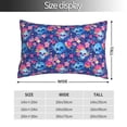 thumbnail image 2 of Pofeuu Blue Skull Flower Print Polyester Microfiber Plush Pillowcases, Super Soft and Cozy Pillow Case Covers with Envelop Closure（Pillow core not included）-16"x24", 2 of 6