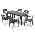 thumbnail image 2 of Crestlive Products 7 Pcs Patio Dining Set Aluminum Expandable Table and Chairs Set for 6-8 People Black, 2 of 7