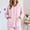 Pink, variant on Women's Fleece Button-Down Pajama Coat Mid-Length Long Sleeve Round Neck Lounge Jacket with Pockets,Cozy Winter Bedtime Wear, Casual Coffee Run Outer Layer, Soft Embossed Floral Home Top
