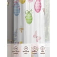thumbnail image 6 of Easter Bunny Sheer Curtains 108 Inch Length 2 Panels Set Window Treatments, Colorful Easter Eggs Spring Pink Peach Flowers Rod Pocket Semi Curtains for Living Room/Bedroom/Kitchen, 104"W x 108"L, 6 of 7
