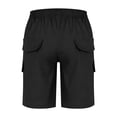 thumbnail image 3 of Boys Solid Casual Linen Shorts Cargo Style Knee Length Autumn Outdoor Play for Kids Black 4 Years-5 Years, 3 of 4