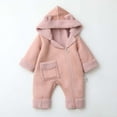 thumbnail image 2 of Snowsuit For Toddler Bear Ears Hooded Front Zip Long Sleeve Jumpsuit Thick Thermal One Piece Oneises Bodysuit (18 Months, Pink), 2 of 9