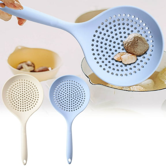 Slotted Spoon for Cooking, Large Food Grade Silicone Strainer with Long Handle, Non-stick & Dishwasher Safe for Easy Cleaning, Ideal for Pasta, Soup, Vegetables, and Frying,Vsgery