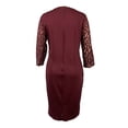 thumbnail image 6 of hirigin Women's Plus Size Midi Dress, Sparkle Sequin 3/4 Sleeve Round Neck Slim Fit Party Dress, 6 of 8