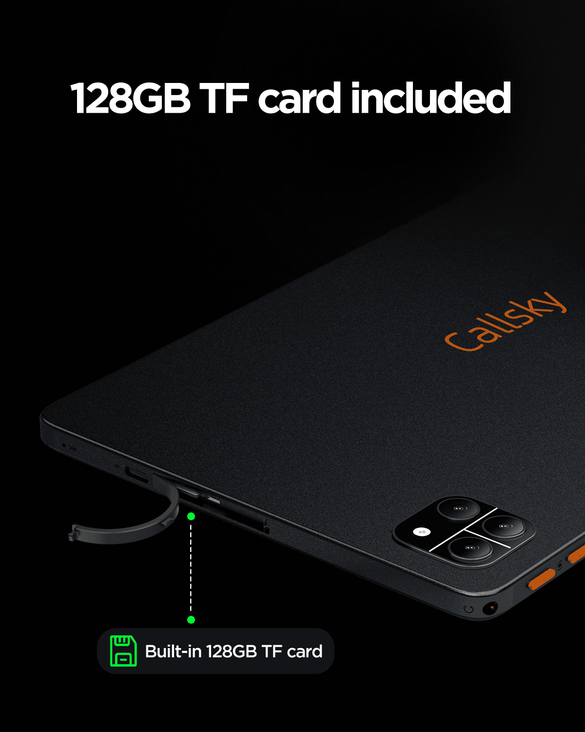 Callsky Tablet 10.1" Octa-core Processor Android 15 Tablet with 12GB RAM 192GB ROM (Expand to 2TB) 1280x800 IPS HD Display 6000mAh WiFi 6/BT 5.4 Black