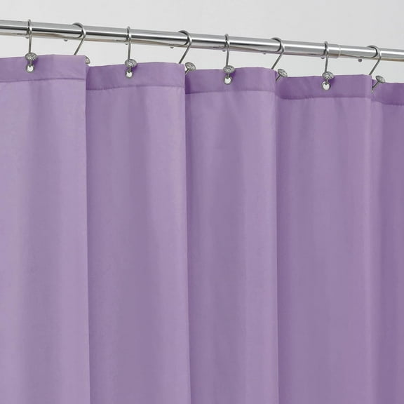 Lavender Purple Fabric Shower Curtain Liner Waterproof - Soft & Light-Weight Cloth Shower Liner with 3 Magnets, Hotel Quality & Machine Washable - Standard Size 72x72, Lavender