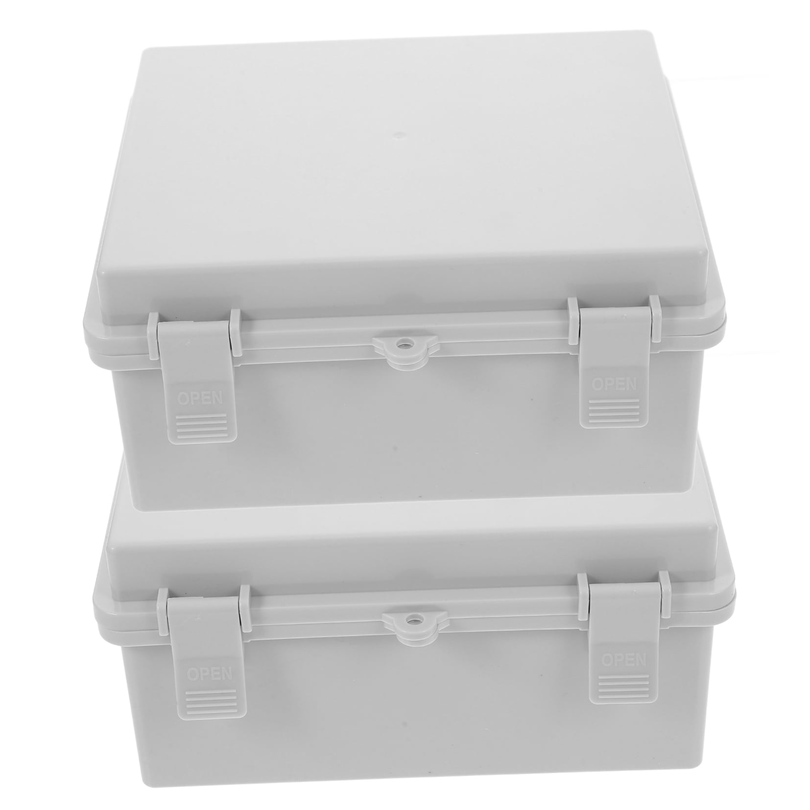 Raindrops 2-Pack White ABS Electrical Junction Box Enclosure for Indoor and Outdoor Use, Weatherproof and