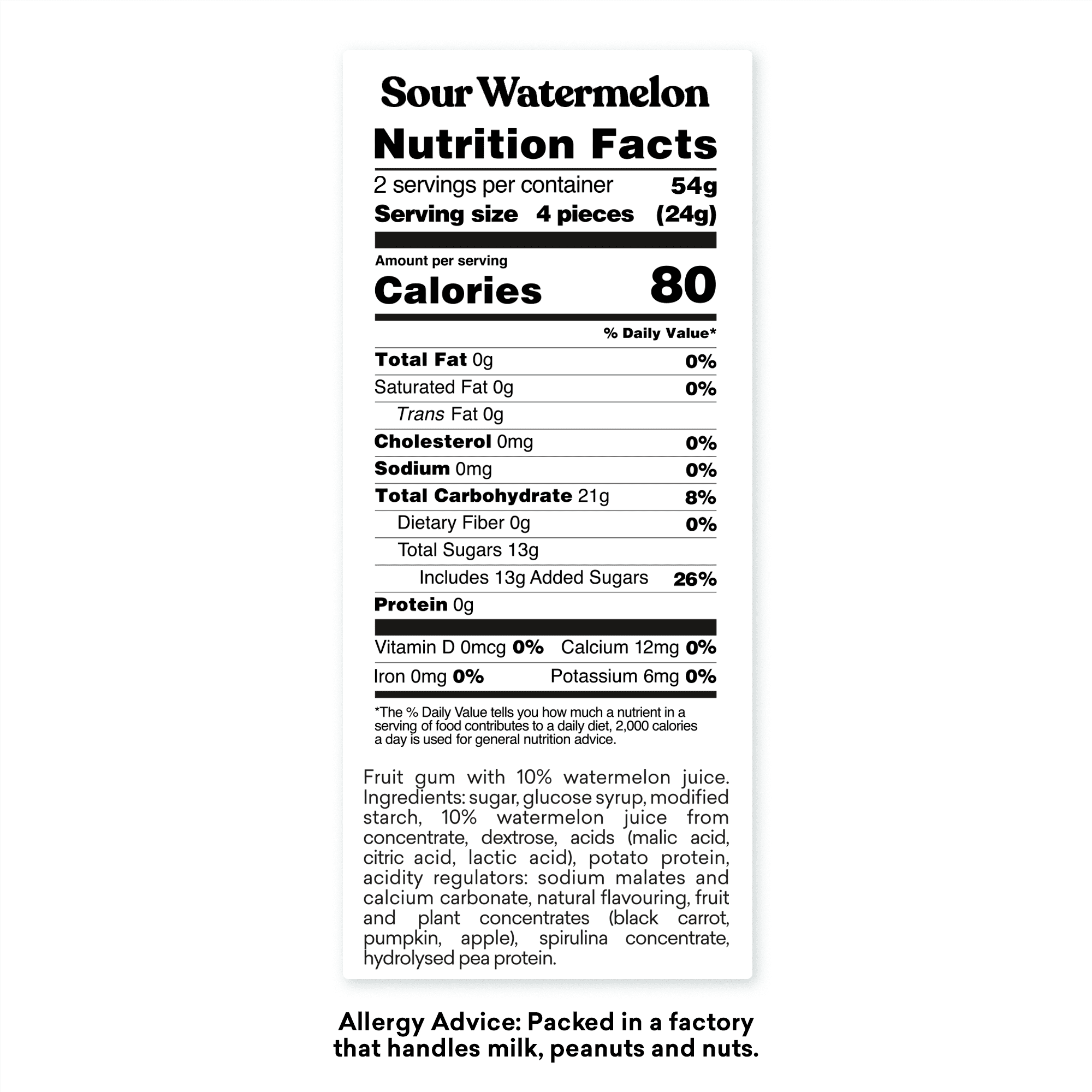 Candy Kittens Gourmet Vegan Candies, Sour Watermelon, 54g Pouch