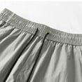 thumbnail image 6 of Men's Summer Solid Color Ice Silk Shorts Elastic Waist Shorts with Drawstring Workout Gym Wide Leg Shorts, 6 of 7