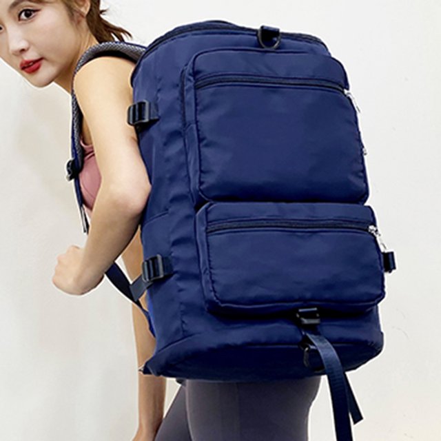 Mochila De Viaje Mochila De Viaje Bolso Mochila de viaje de entrenamiento deportivo de gran capacidad para mujer (Azul marino)