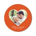 thumbnail image 1 of Darling Souvenir Round 45 Pcs Heart Custom Photo Labels Save The Date Stickers Personalized Bride Groom Names And Date Envelope Seals - Orange, 1 of 4