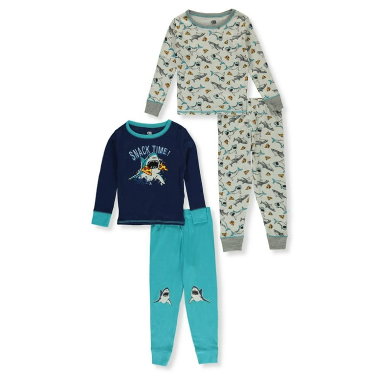 Only Boys Boys 4 Piece Sharks Pajamas Sleep Set navy multi 2t Toddler Walmart