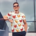 thumbnail image 4 of Balery Flower Chicken Camisa Polo de Hombre con Estampado, de Manga Corta y Tejido Medio, Camisa Tipo Golf Polo-Small, 4 of 6