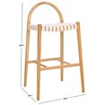 thumbnail image 3 of SAFAVIEH Rhyan Rectangle Mid Back Bar Stool, White/Natural, 3 of 13