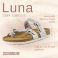 thumbnail image 2 of Cushionaire Women's Luna Cork Footbed Sandals with +Comfort, Wide Widths Available, 2 of 9