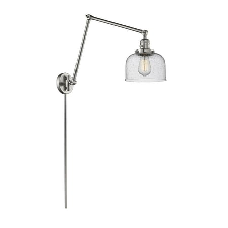 Large Bell Brushed Satin Nickel 30-Inch LED Swing Arm Wall ... on Large Wall Sconces 30 Inches And More id=72195